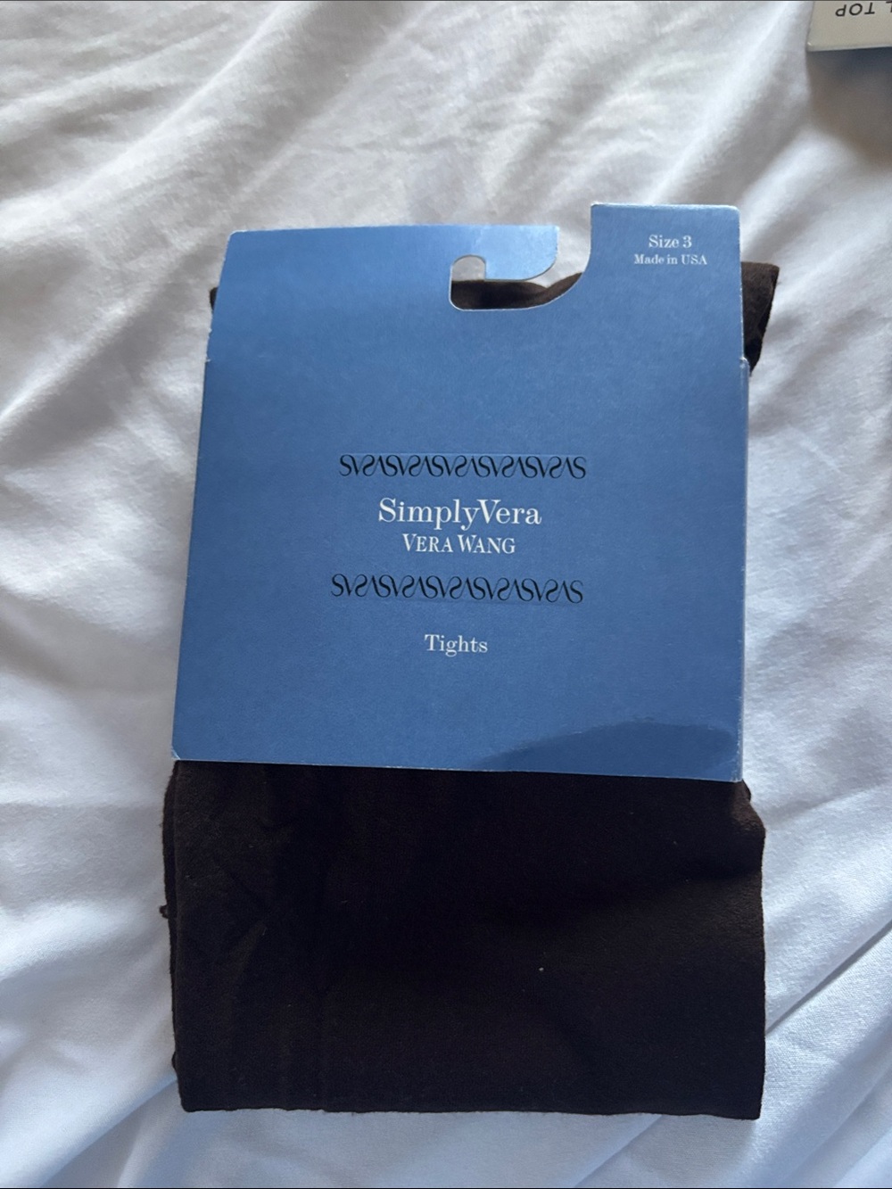 Simply Vera Vera Wang Black Sheer Tights - Size 3